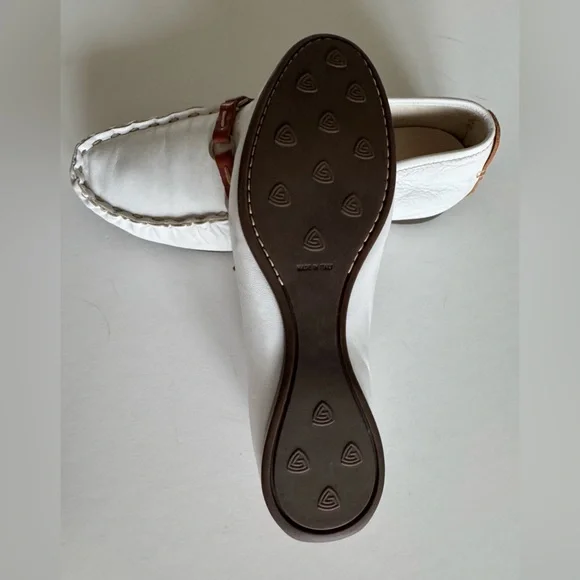 Attilio Giusti Leombruni driving shoes/moccasins, white & tan leather 36.5 NWOT - Picture 6 of 7